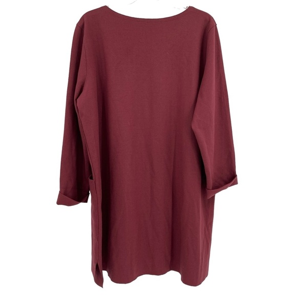 Eileen Fisher Women’s Tunic Top Wool Raw Edge Size XL 3/4 Sleeves Scoop Neck - Picture 2 of 11